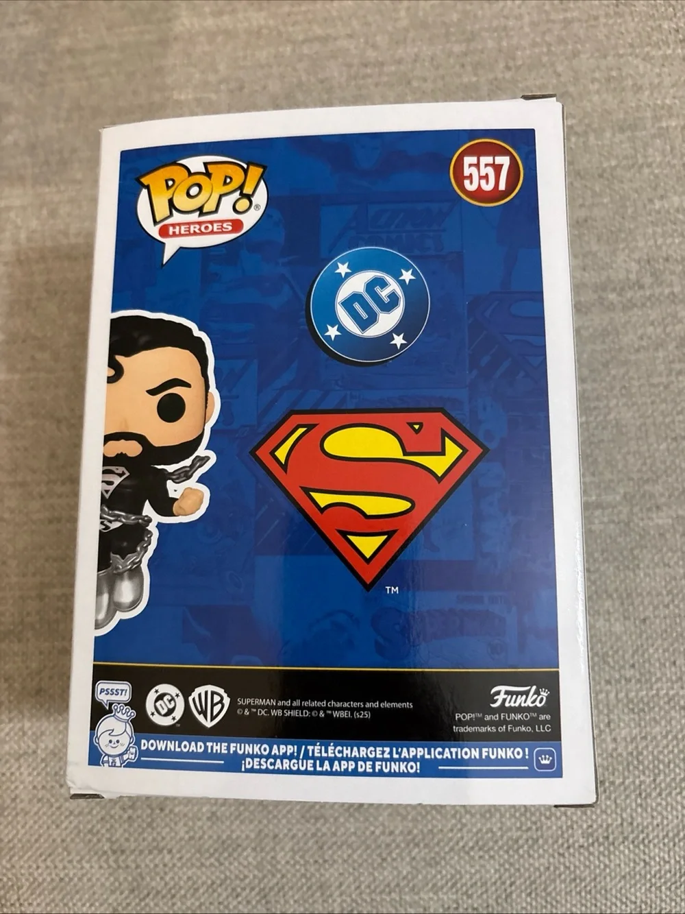 Funko Pop! Heroes Superman Black & Silver Vinyl Figure - Blue Box